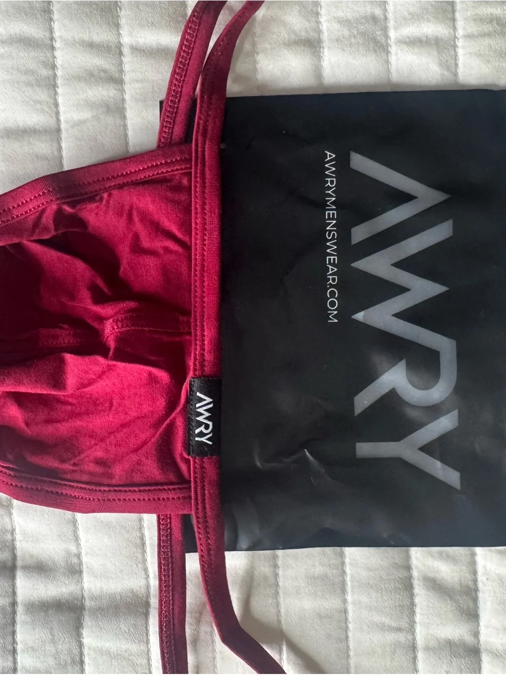 AWRY Men's Minimal String Thong in Burgundy - Invisible Low-Rise Fit